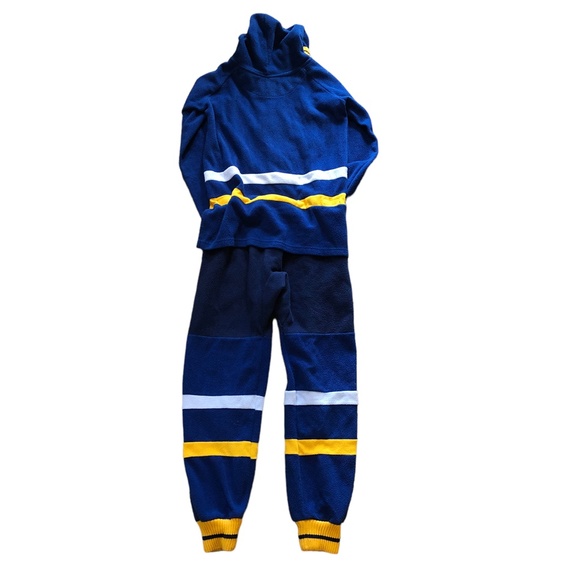 St Louis Blues Hockey Sockey Zip Up One Piece Jumpsuit Fleece Pajama XXS - Picture 3 of 6